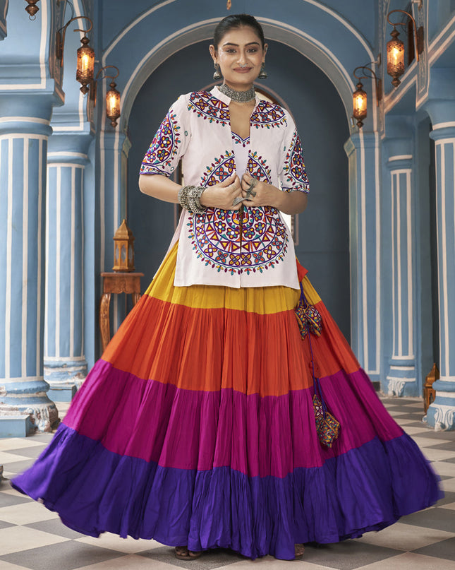 Multicolor Viscose Rayon Navratri Special Chaniya Choli