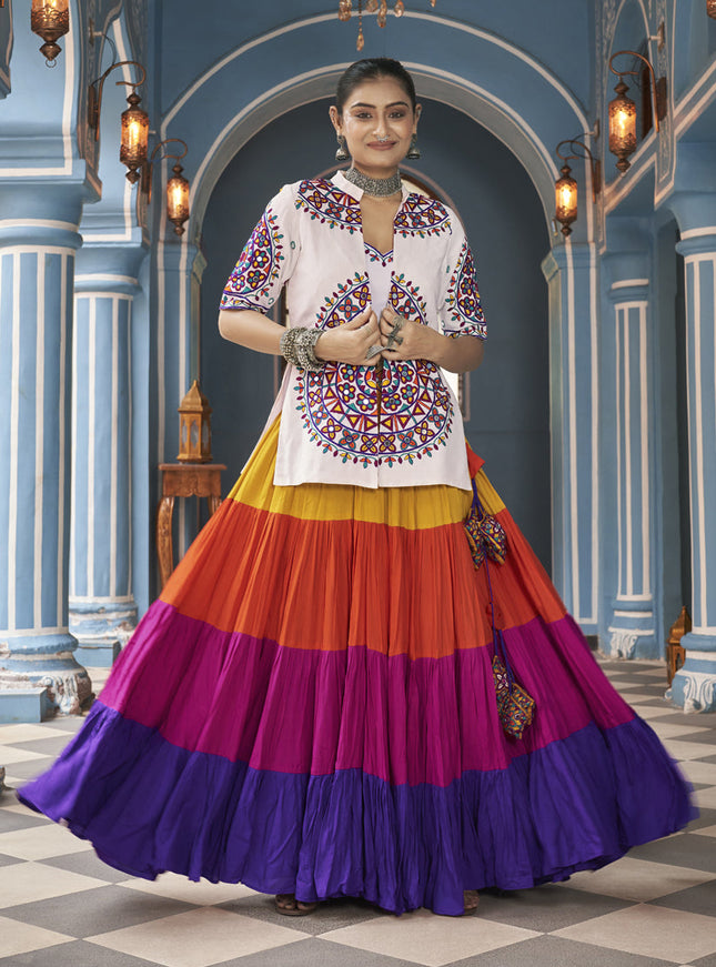 Multicolor Viscose Rayon Navratri Special Chaniya Choli