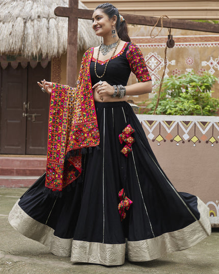 Black Viscose Rayon Navratri Special Chaniya Choli