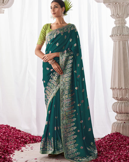 Morpich Kora Silk Meenakari Pallu Saree