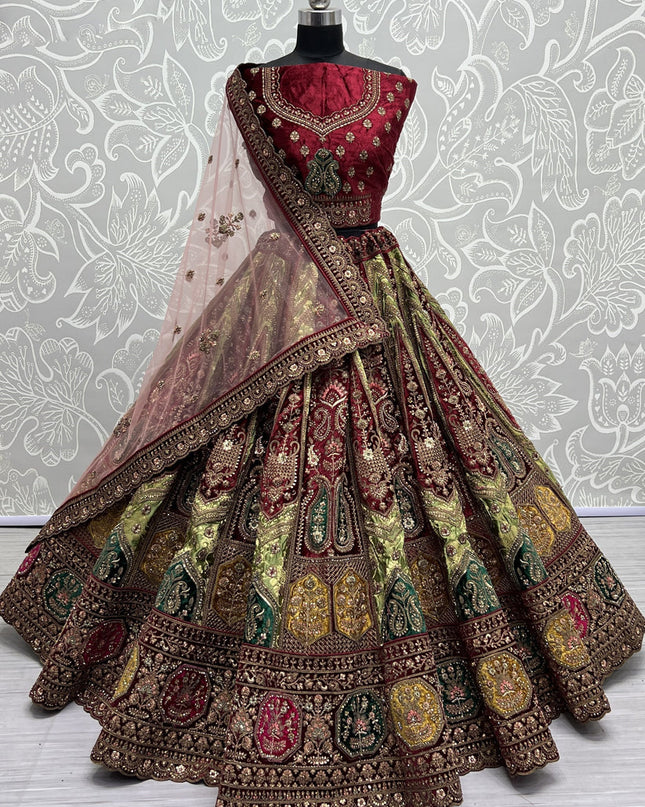 Pista Green Heavy Designer Lehenga Choli Set