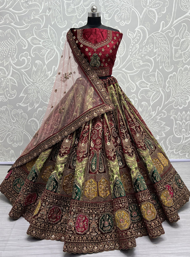 Pista Green Heavy Designer Lehenga Choli Set