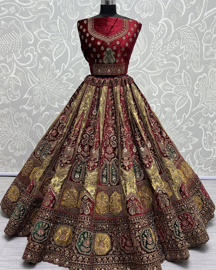 Beige Heavy Designer Lehenga Choli Set