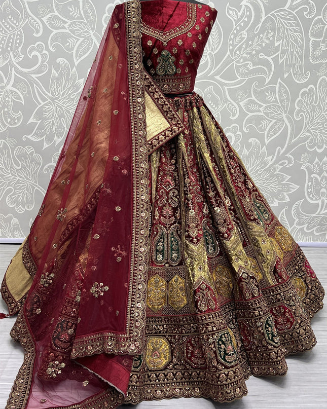 Beige Heavy Designer Lehenga Choli Set