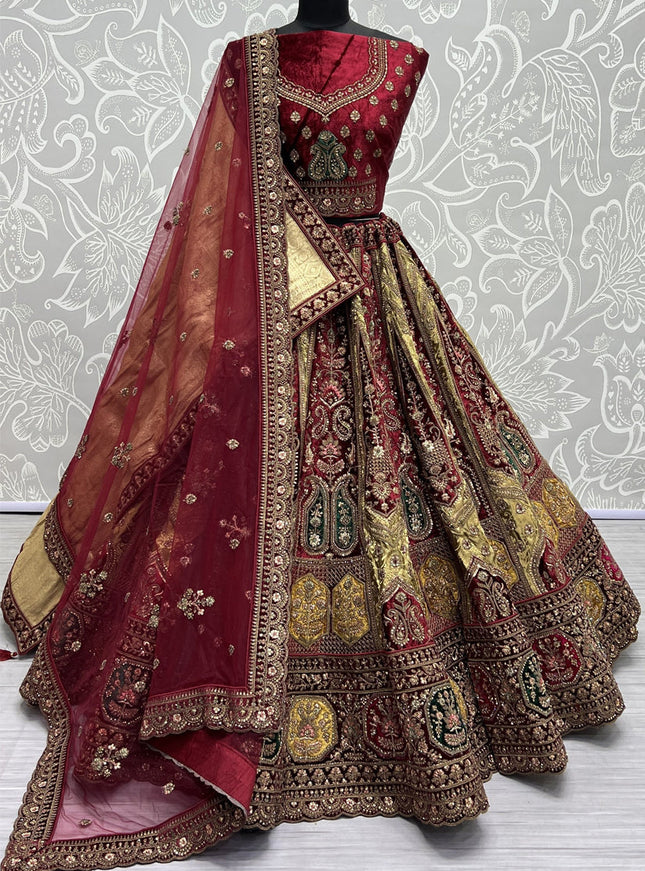 Beige Heavy Designer Lehenga Choli Set