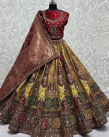 Yellow Heavy Designer Lehenga Choli Set
