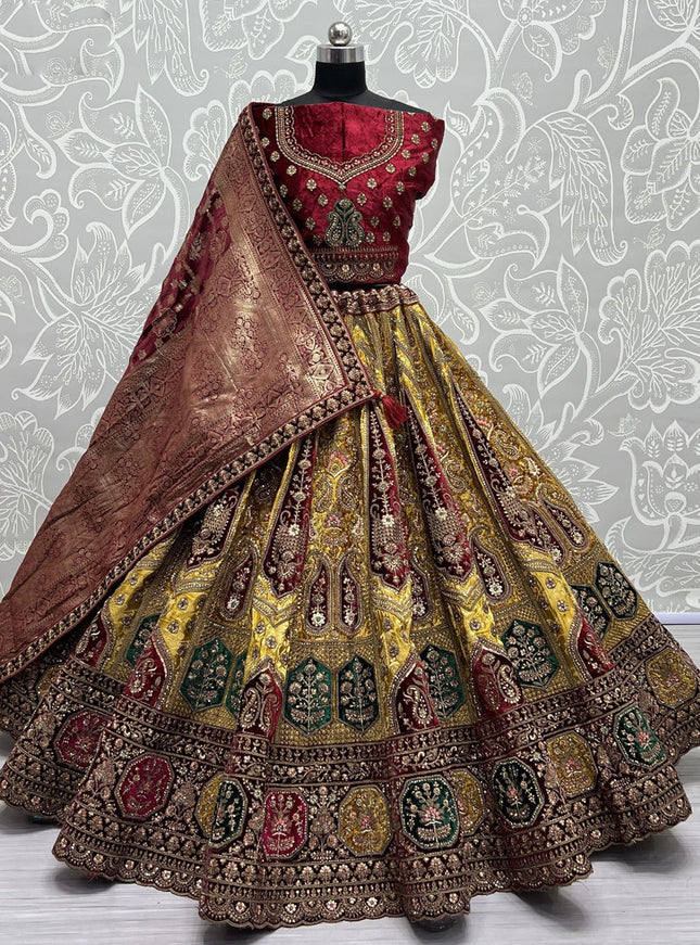 Yellow Heavy Designer Lehenga Choli Set