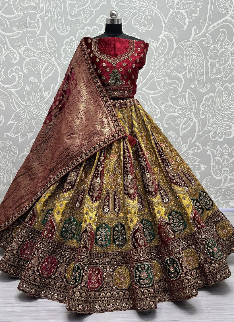 Yellow Heavy Designer Lehenga Choli Set