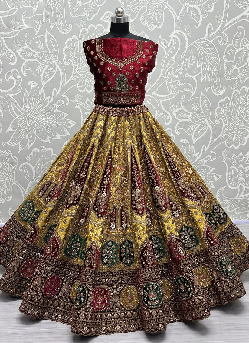 Yellow Heavy Designer Lehenga Choli Set