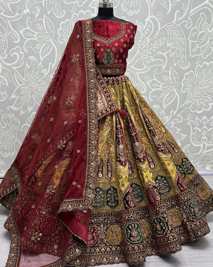 Yellow Heavy Designer Lehenga Choli Set