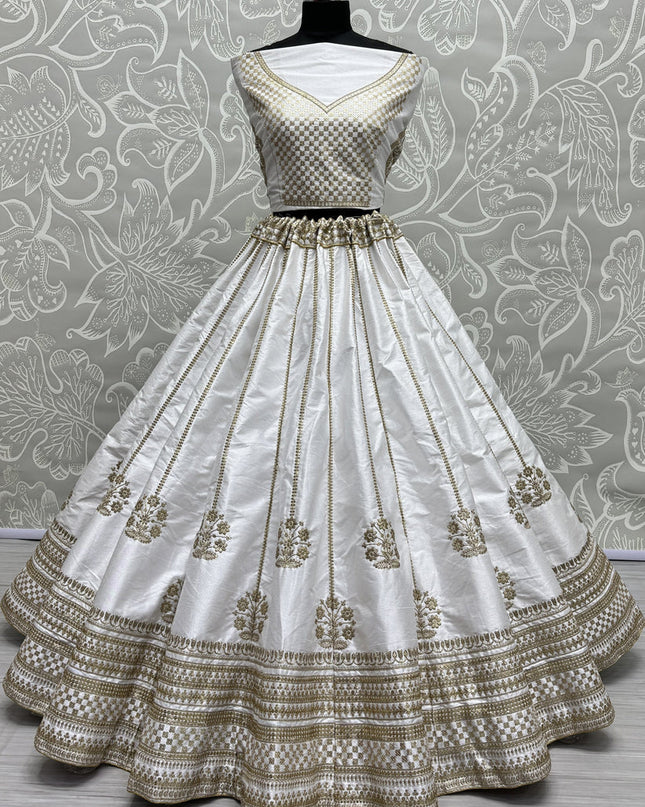 White Silk Heavy Designer Lehenga Choli Set