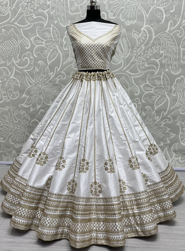 White Silk Heavy Designer Lehenga Choli Set