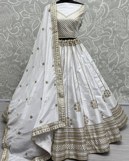 White Silk Heavy Designer Lehenga Choli Set