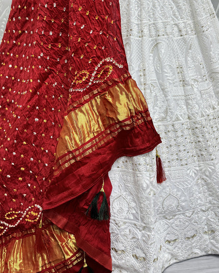 White Georgette Heavy Designer Lehenga Choli Set