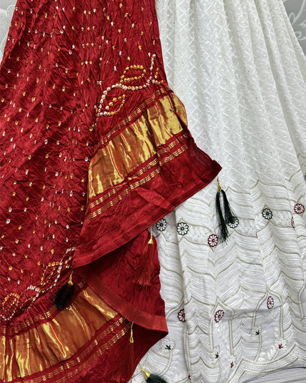 White Georgette Heavy Designer Lehenga Choli Set