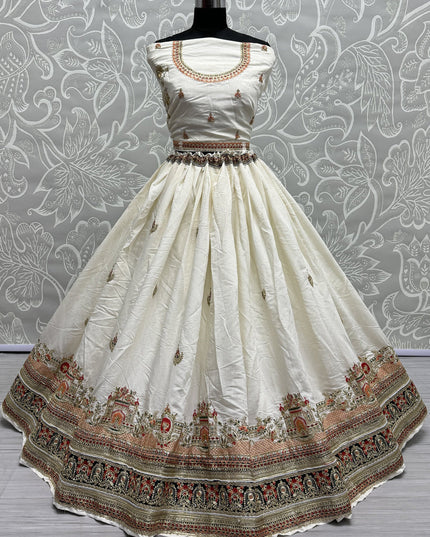 White Silk Heavy Designer Lehenga Choli Set