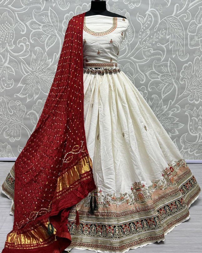 White Silk Heavy Designer Lehenga Choli Set