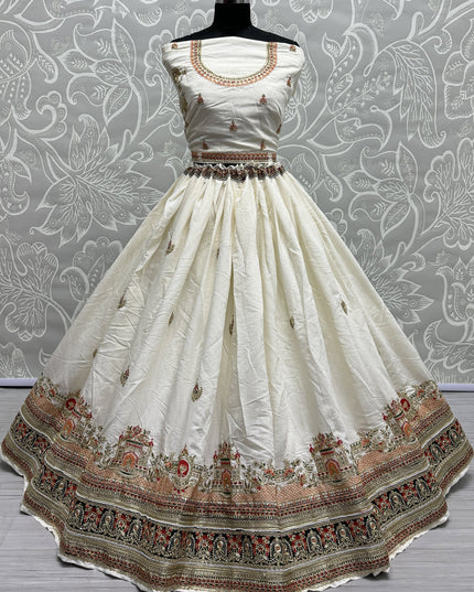 White Silk Heavy Designer Lehenga Choli Set