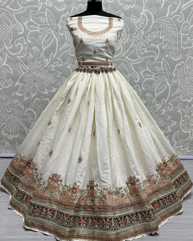 White Silk Heavy Designer Lehenga Choli Set