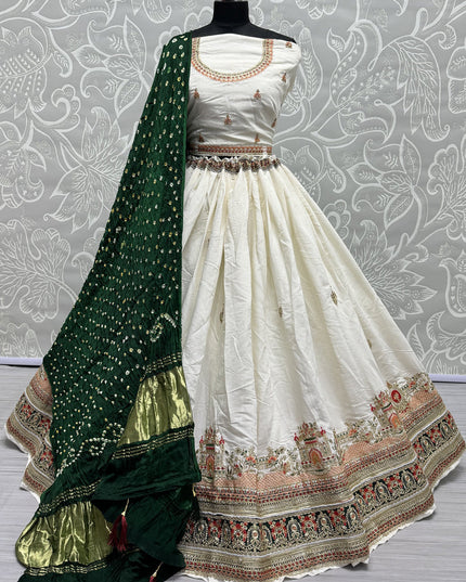 White Silk Heavy Designer Lehenga Choli Set