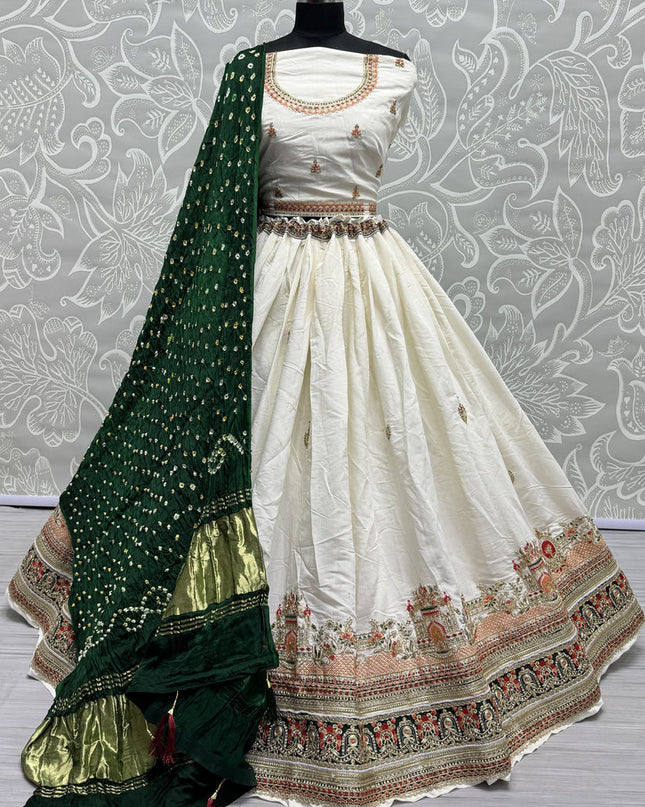 White Silk Heavy Designer Lehenga Choli Set