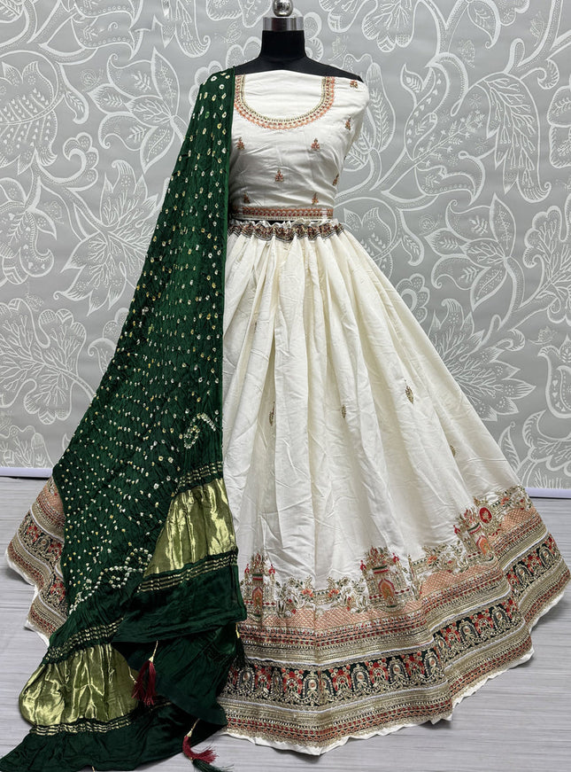 White Silk Heavy Designer Lehenga Choli Set