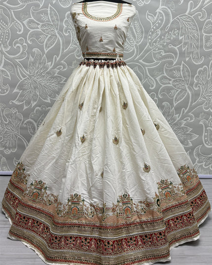 White Silk Heavy Designer Lehenga Choli Set