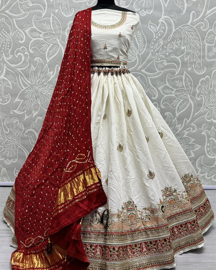 White Silk Heavy Designer Lehenga Choli Set