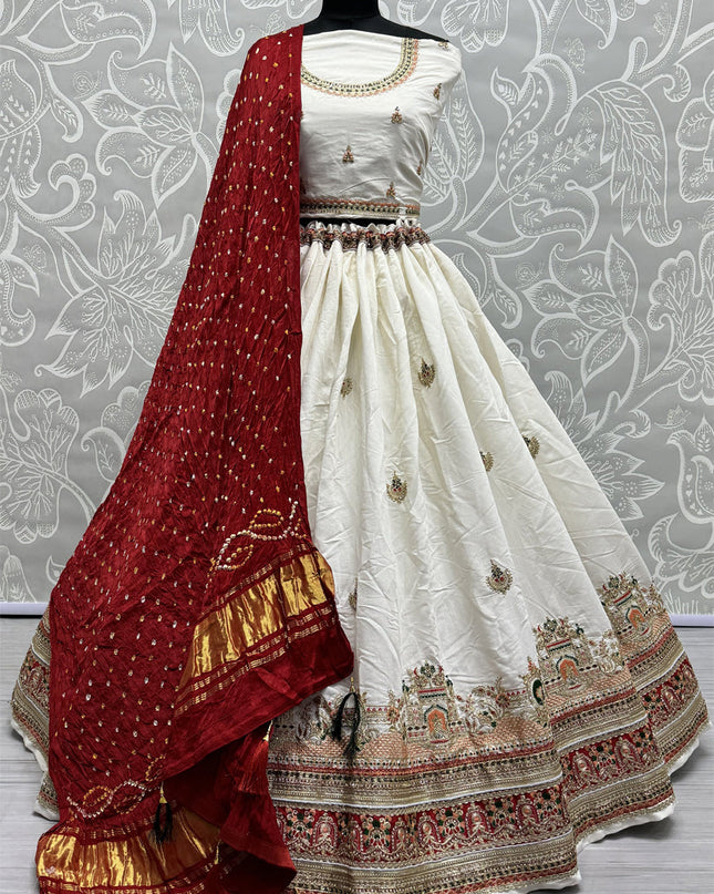White Silk Heavy Designer Lehenga Choli Set