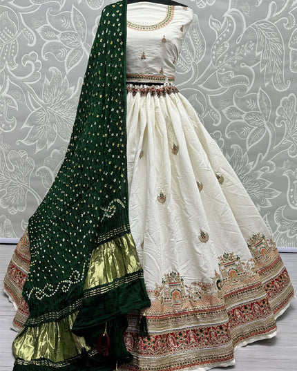 White Silk Heavy Designer Lehenga Choli Set