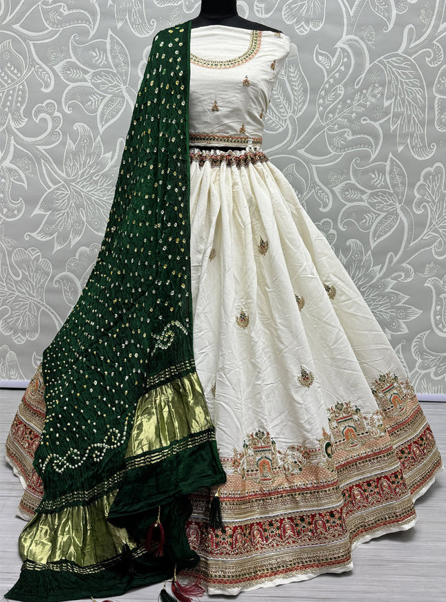 White Silk Heavy Designer Lehenga Choli Set