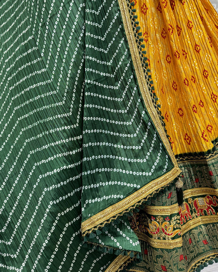 Mustard Crepe Cotton Lehenga Choli for Festival