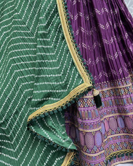 Purple Chinnon Lehenga Choli for Festival