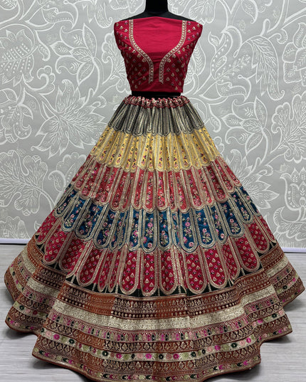 Rani Pink Silk Embroidered Designer Lehenga Choli
