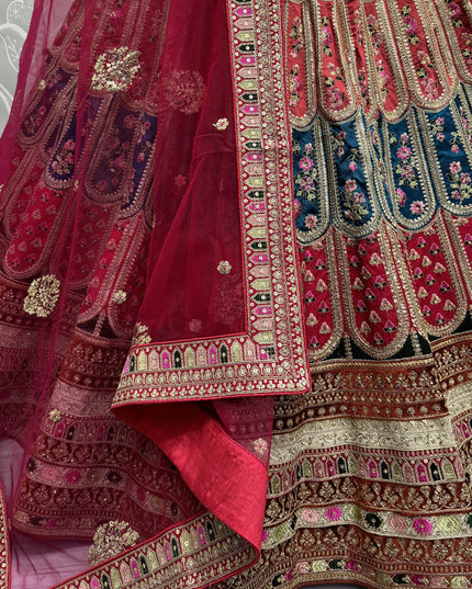 Rani Pink Silk Embroidered Designer Lehenga Choli