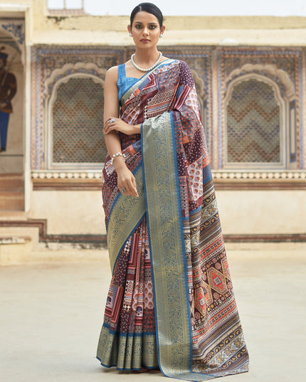 Multicolor Dola Viscose Partywear Saree