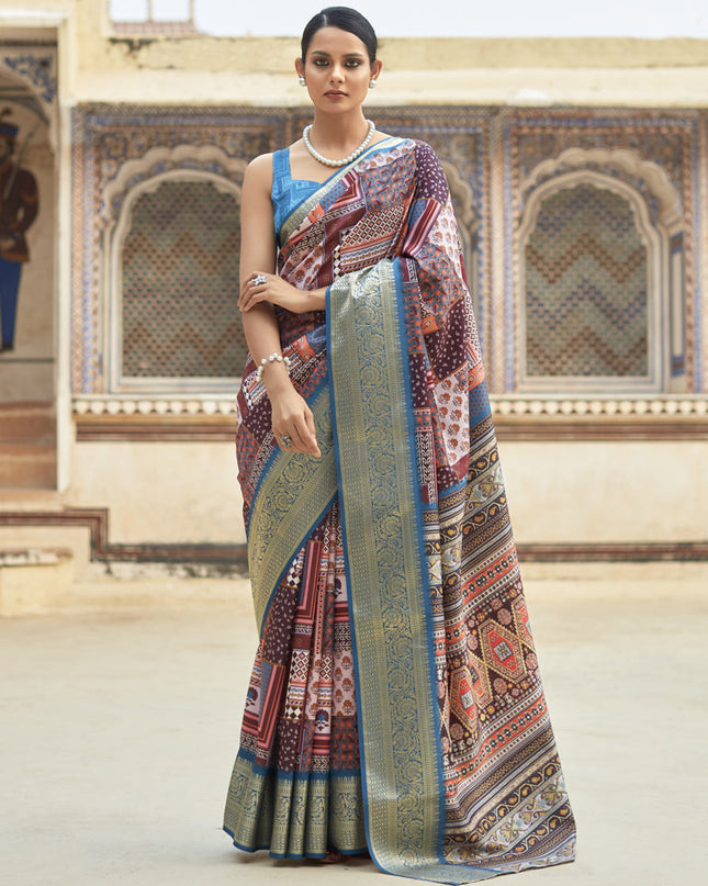 Multicolor Dola Viscose Partywear Saree