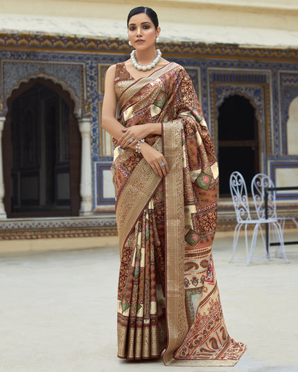 Beige Dola Viscose Partywear Saree