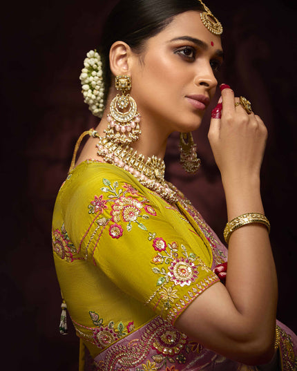 Trendsetting Rose Pink Pure Banarasi Kanjivaram Saree for Wedding