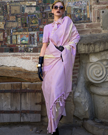 Multicolor Katan Silk Handloom Weaving Saree For Festival