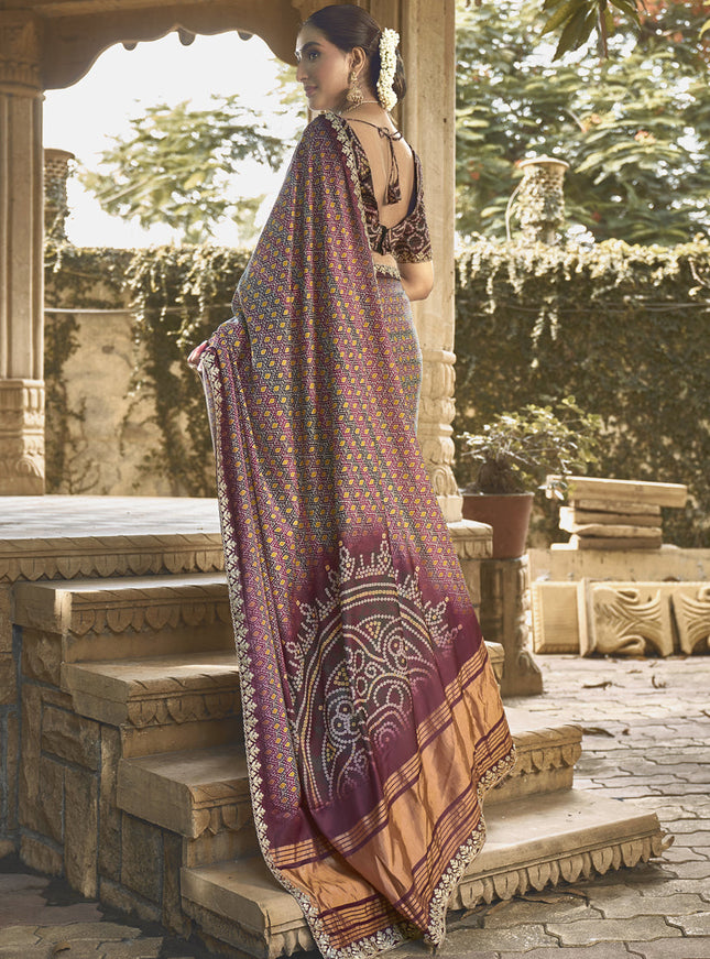 Multicolor Gajji Silk Designer Saree for Wedding