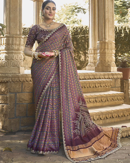 Multicolor Gajji Silk Designer Saree for Wedding