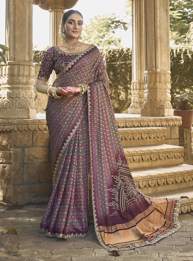 Multicolor Gajji Silk Designer Saree for Wedding