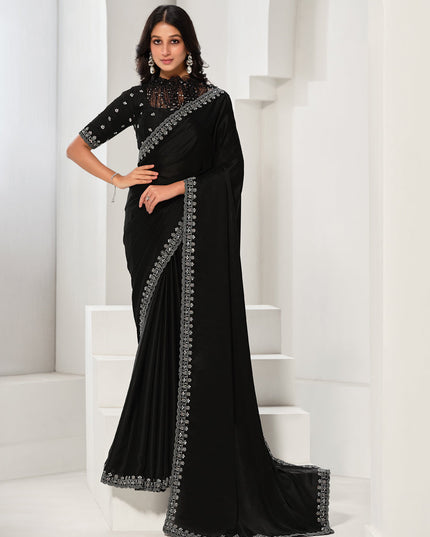 Black Embroidered Designer Saree