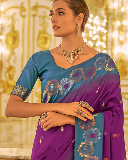 Magenta Banarasi Silk Woven Saree