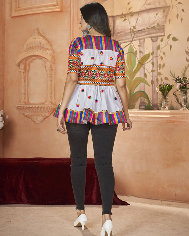 White Embroidered Festival Tunic