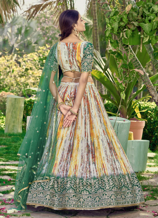 Multicolor Chinnon Digital Print Lehenga Choli
