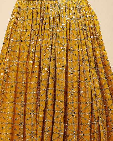 Yellow Heavy Designer Georgette Lehenga Choli