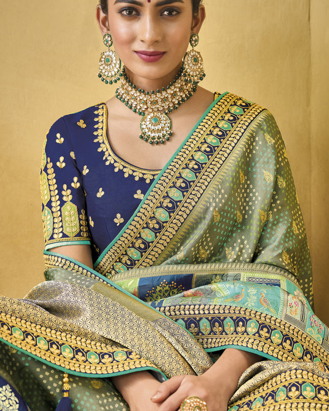 Multicolor Pure Dola Viscose Designer Saree