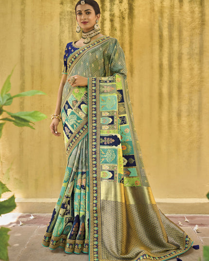 Multicolor Pure Dola Viscose Designer Saree